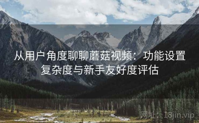 从用户角度聊聊蘑菇视频：功能设置复杂度与新手友好度评估
