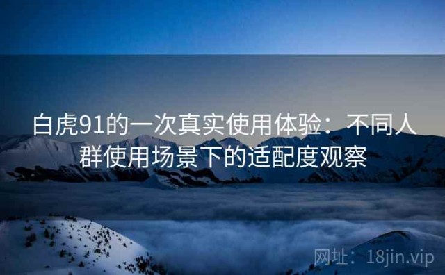 白虎91的一次真实使用体验：不同人群使用场景下的适配度观察