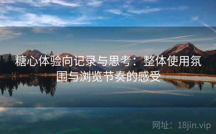 糖心体验向记录与思考：整体使用氛围与浏览节奏的感受