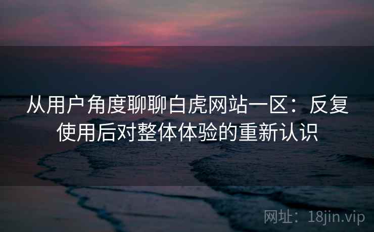 从用户角度聊聊白虎网站一区：反复使用后对整体体验的重新认识