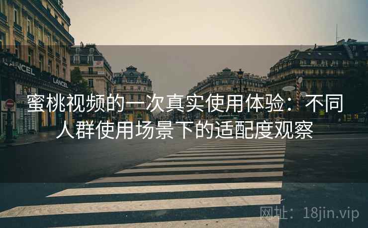 蜜桃视频的一次真实使用体验：不同人群使用场景下的适配度观察