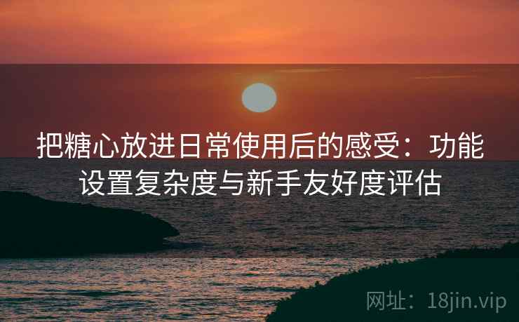 把糖心放进日常使用后的感受:功能设置复杂度与新手友好度评估 把糖心放进日常使用后的感受:功能设置复杂度与新手友好度评估
