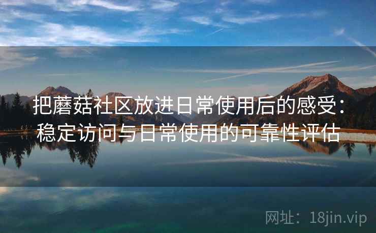 把蘑菇社区放进日常使用后的感受：稳定访问与日常使用的可靠性评估