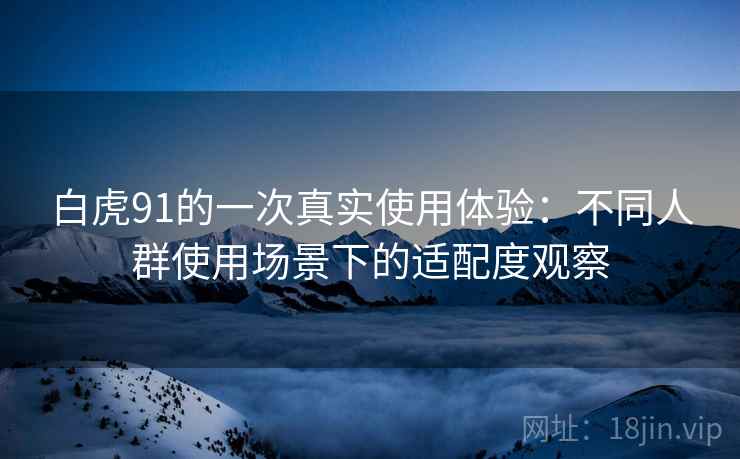 白虎91的一次真实使用体验：不同人群使用场景下的适配度观察